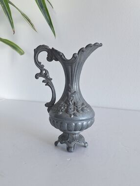 Antique Italian Rococo style pewter pitcher